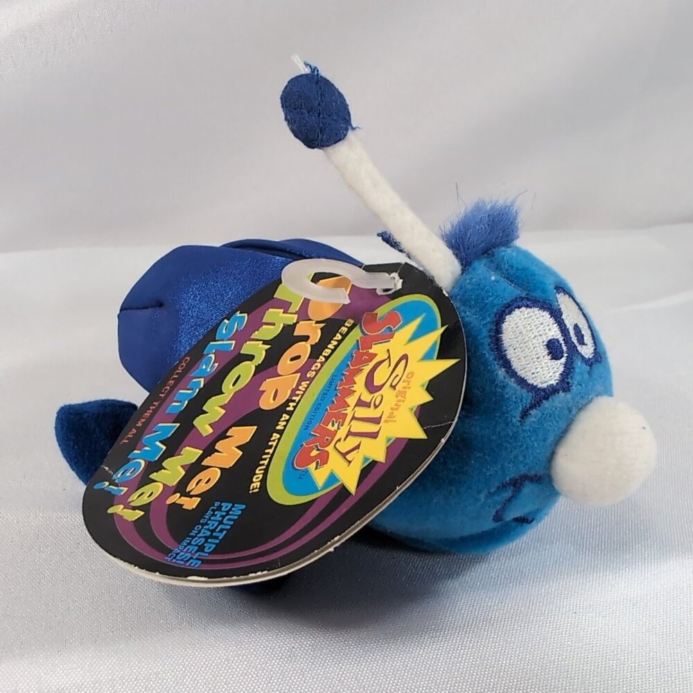 VTG NWT Original Silly Slammers Bug Plush Nit Wit Blue Limited Ed w Sound 1990s